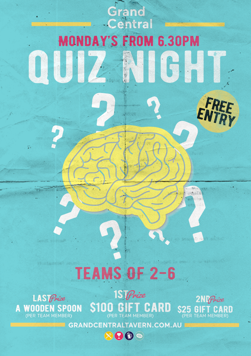 quiz night monday grand central poster