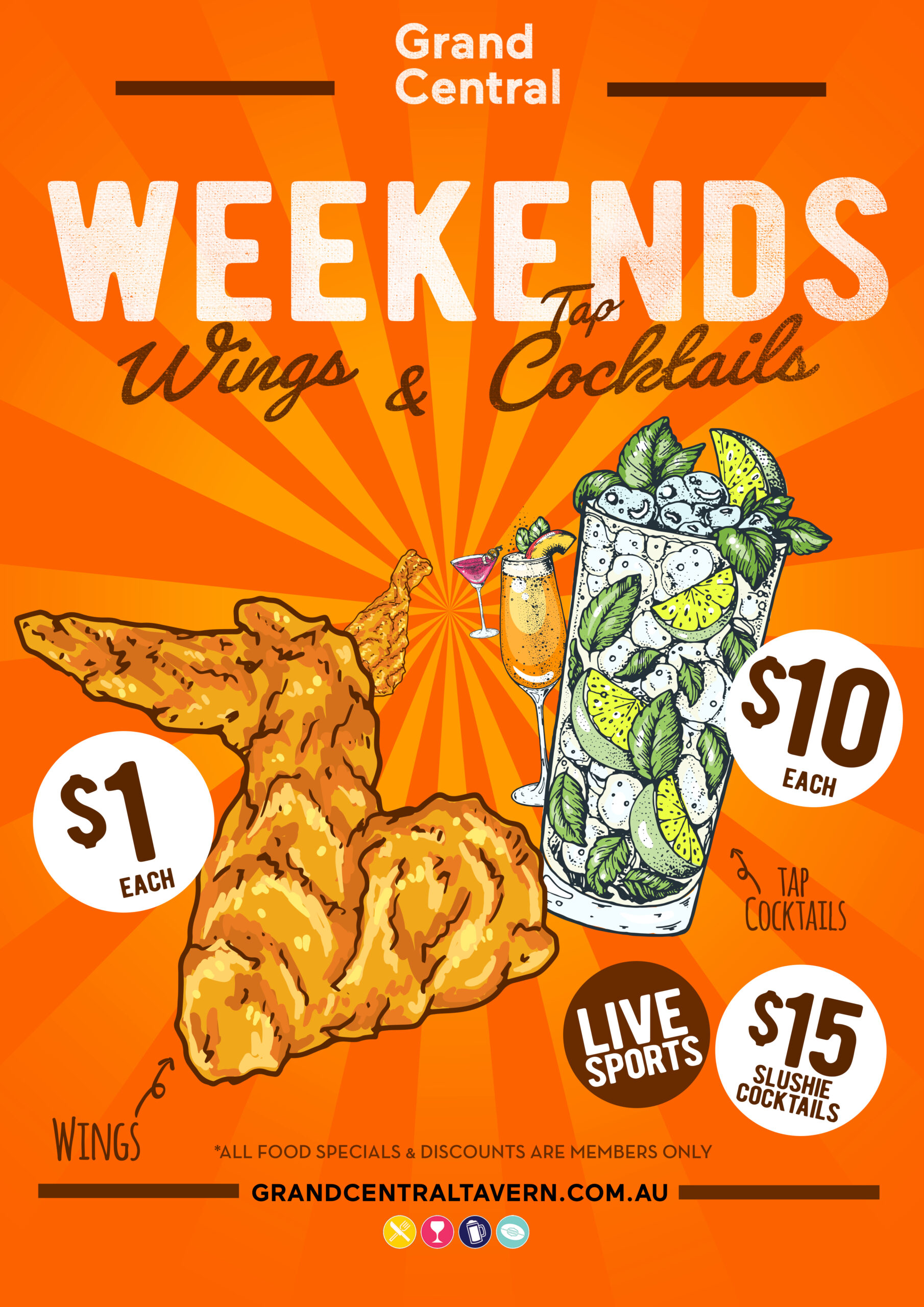grand central wings and cocktails promo